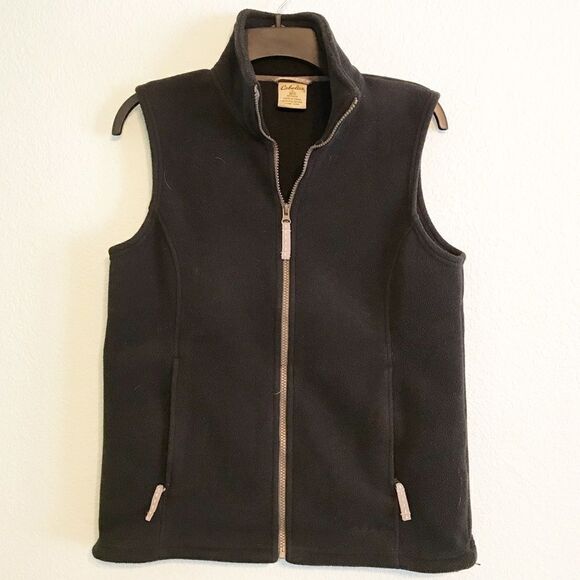 Cabela's Jackets & Blazers - Cabela’s Vest Black Fleece Full Zip Small EUC